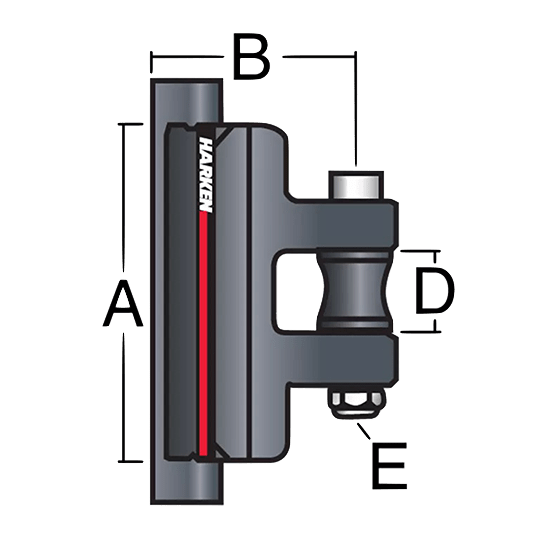 Harken 1777 22mm System B Slider Battcar — Low - Load Intermediate - Pacific Sailboat Supply