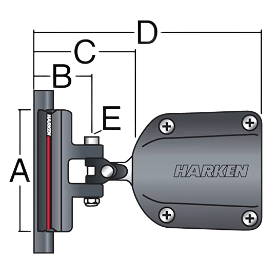 Harken 3803 System A 22mm Slider Battcar — 40 mm Receptacle - Pacific Sailboat Supply