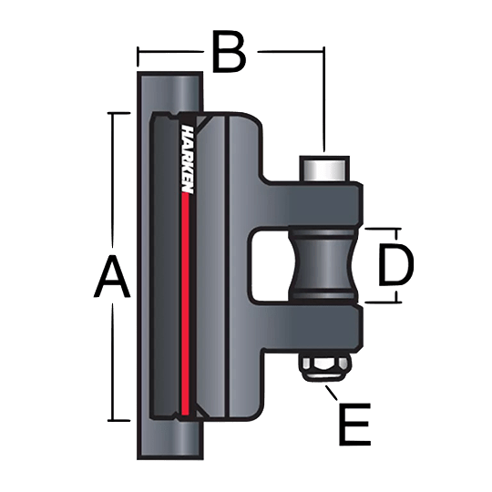 Harken 3828 22mm System A Slider Battcar — Intermediate - Pacific Sailboat Supply