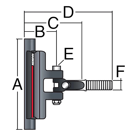 Harken 3829 System A 22mm CB Battcar — 10 mm Stud - Pacific Sailboat Supply