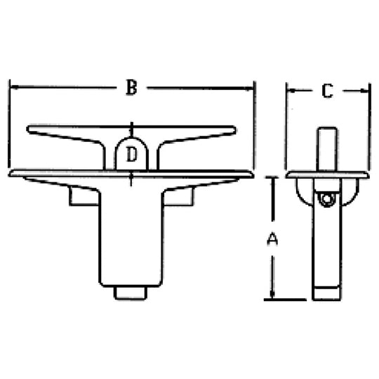 Accon Flush Mounted Pull-Up Deck Cleat 15" - Pacific Sailboat Supply