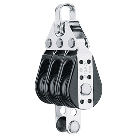 Harken 087 29mm Triple Small Boat Classic Bullet Sailboat Block With Becket - Pacific Sailboat Supply
