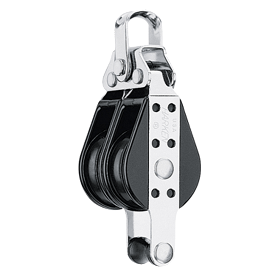 Harken 128 38mm Double Small Boat Classic Big Bullet Sailboat Block With Becket - Pacific Sailboat Supply