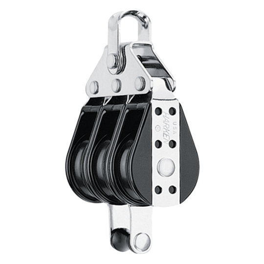 Harken 130 38mm Triple Small Boat Classic Big Bullet Block With Becket - Pacific Sailboat Supply