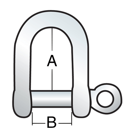 Harken 138 Large Stamped "D" Sailboat Shackle - Stainless Steel - Pacific Sailboat Supply