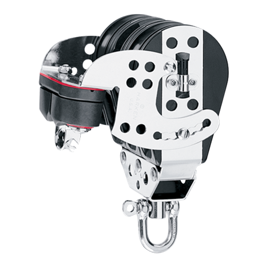 Harken 1555 3" 76mm Midrange Triple Hexaratchet Sailboat Block With Cam Cleat - Pacific Sailboat Supply