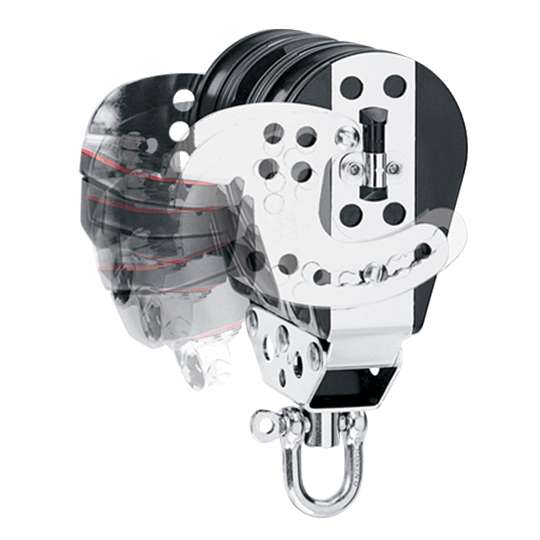 Harken 1555 3" 76mm Midrange Triple Hexaratchet Sailboat Block With Cam Cleat - Pacific Sailboat Supply