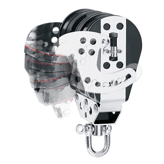 Harken 1566 3" 76mm Midrange Hexaratchet Fiddle Sailboat Block With 280 Cam Cleat And Becket - Pacific Sailboat Supply