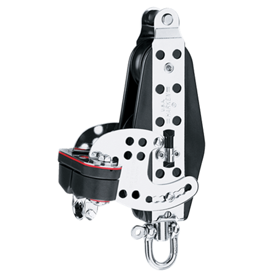 Harken 1566 3" 76mm Midrange Hexaratchet Fiddle Sailboat Block With 280 Cam Cleat And Becket - Pacific Sailboat Supply