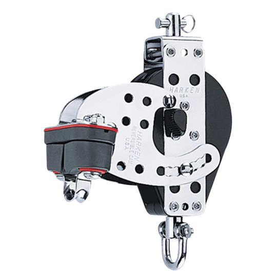 Harken 170 3" 76mm Small Boat Classic Hex-Cat Base Sailboat Block With 150 Cam-Matic Cleat - Pacific Sailboat Supply