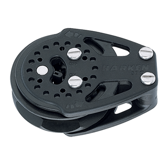 Harken 2137 57mm 2.25" Single Carbo Ratchet Sailboat Cheek Block - Pacific Sailboat Supply