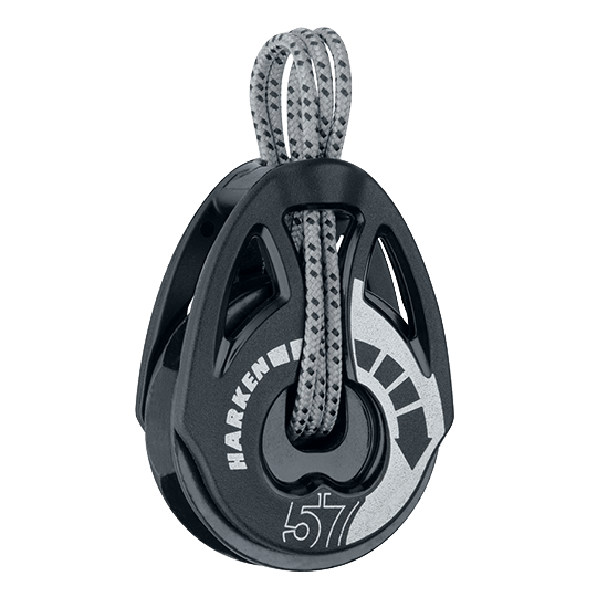 Harken 2160 57mm Single Carbo Ratchamatic Airblock "T2" Soft-Attach Sailboat Block - Pacific Sailboat Supply