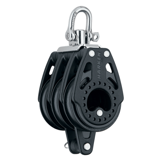 Harken 2605 57mm Triple Sailboat Carbo Airblock With Becket - Pacific Sailboat Supply