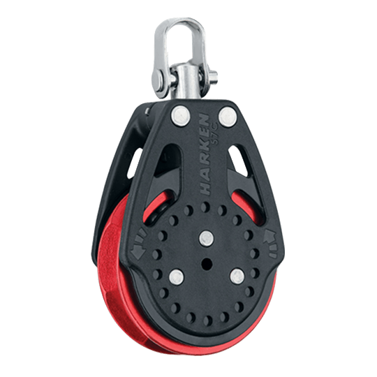 Harken 2625.RED 57Mm 2.25" Single Carbo Airblock Ratchamatic Sailboat Block - Pacific Sailboat Supply