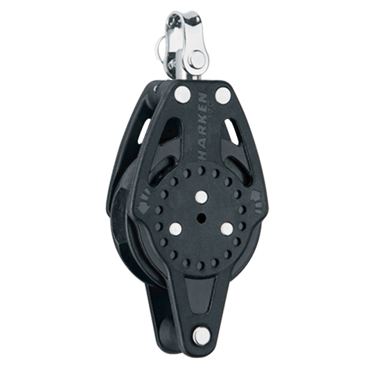 Harken 2626 57mm 2.25" Single Carbo Ratchamatic Sailboat Block With Becket - Pacific Sailboat Supply