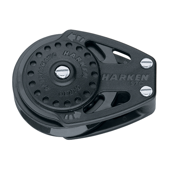 Harken 2633 57mm 2.25" Single Carbo Airblock Ratchamatic Sailboat Cheek Block - Pacific Sailboat Supply