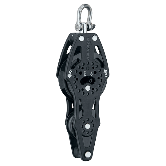 Harken 2674 57mm Carbo Airblock Fiddle Ratchet Sailboat Block With Becket - Pacific Sailboat Supply