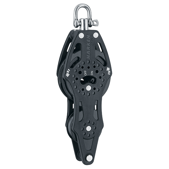 Harken 2695 75mm Carbo Airblock Fiddle Ratchet Sailboat Block With Becket - Pacific Sailboat Supply