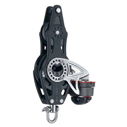 Harken 2697 75mm Carbo Airblock Fiddle Ratchet Sailboat Block With Cam Cleat And Becket - Pacific Sailboat Supply