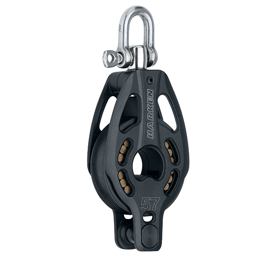 Harken 3216 57mm Single Black Magic High-Load Airblock Swivel Block With Becket - Pacific Sailboat Supply