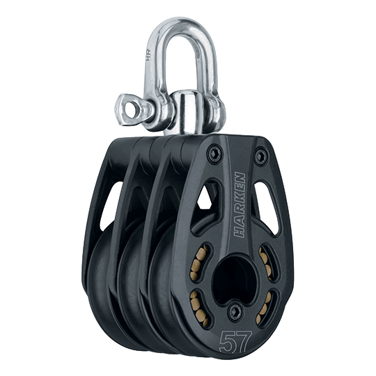 Harken 3219 57mm Triple Black Magic High-Load Airblock Swivel Block - Pacific Sailboat Supply