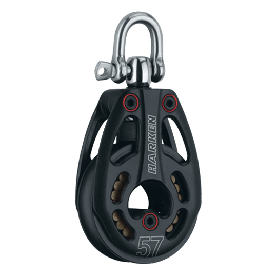 Harken 3226 57mm Single Black Magic Low-Load Airblock Swivel Block - Pacific Sailboat Supply
