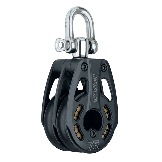 Harken 3233 75mm Double Black Magic High-Load Airblock Swivel Block - Pacific Sailboat Supply