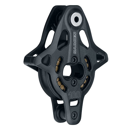 Harken 3252 100mm Single Black Magic High-Load Air Block Runner Block With Becket - Pacific Sailboat Supply