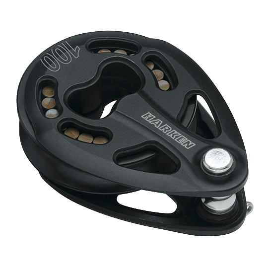 Harken 3253 100mm Single Black Magic High-Load Air Block Teardrop Padeye Block - Pacific Sailboat Supply