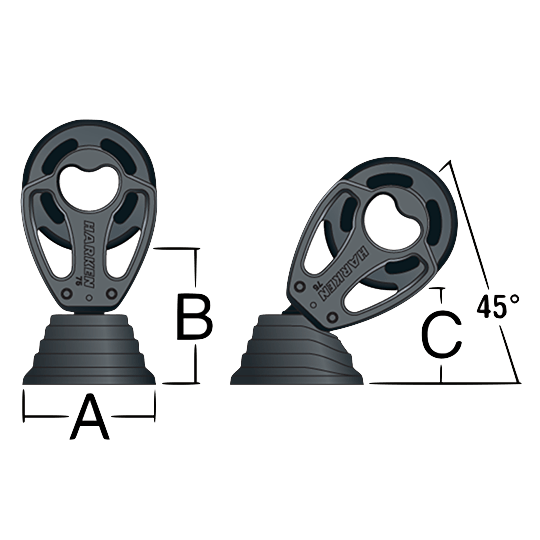Harken 3261 125mm Single Black Magic Stand-Up Block - Pacific Sailboat Supply