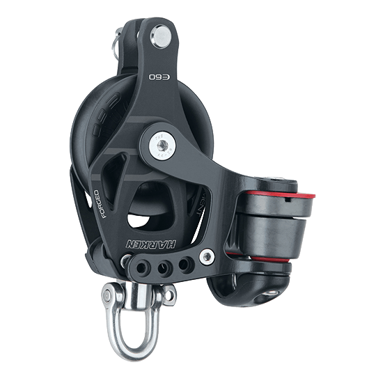 Harken 6266 60mm Element Single Block With Cam Cleat And Becket - Pacific Sailboat Supply