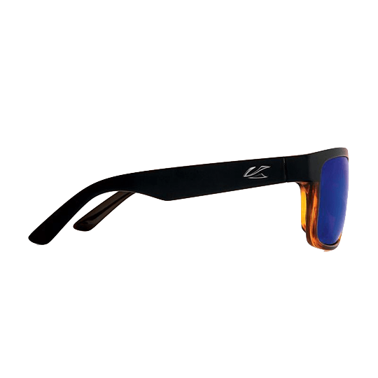 Kaenon Burnet XL Polarized Matte Black & Tortoise / Grey 12 Pacific Blue Mirror Sunglasses - Pacific Sailboat Supply