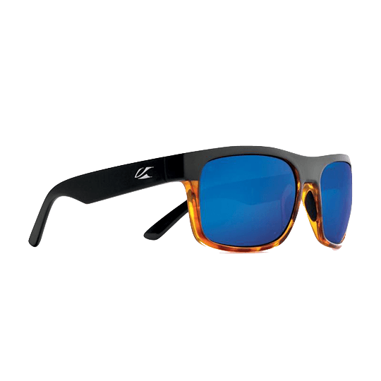 Kaenon Burnet XL Polarized Matte Black & Tortoise / Grey 12 Pacific Blue Mirror Sunglasses - Pacific Sailboat Supply