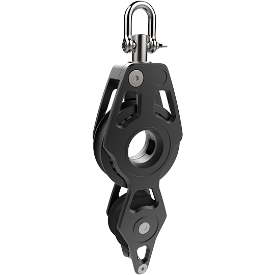 Lewmar 29901834BK 80mm Fiddle Racing Block With Becket - Pacific Sailboat Supply