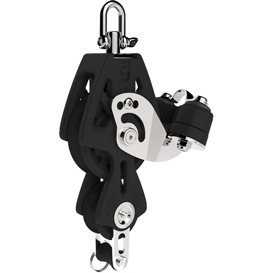 Lewmar 29925039BK 50mm Synchro Fiddle Block With Cam Cleat And Becket - Pacific Sailboat Supply