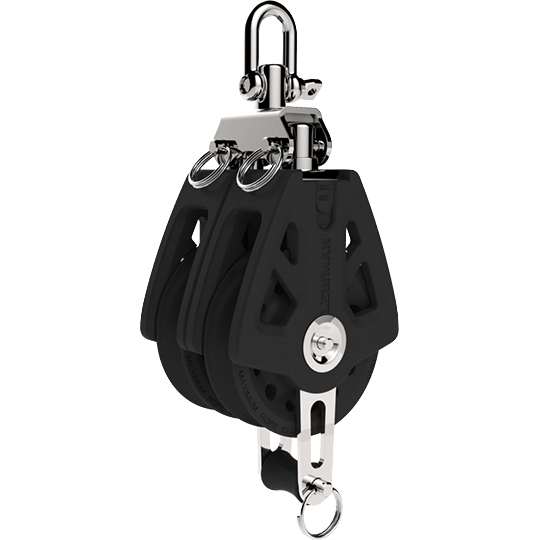 Lewmar 29927205BK 72mm Double Synchro Block With Becket - Pacific Sailboat Supply