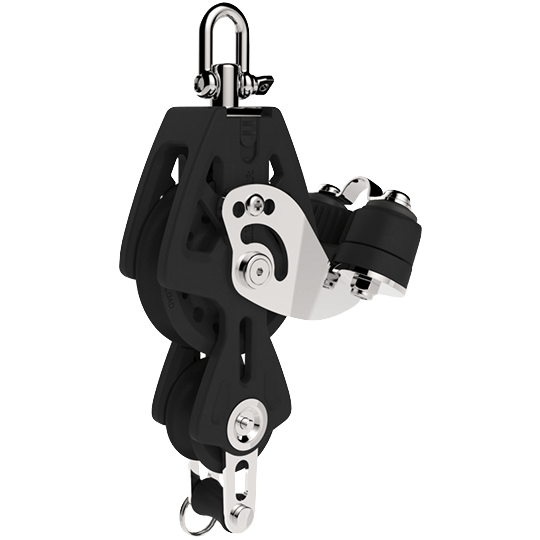 Lewmar 29927239BK 72mm Synchro Fiddle Block With Cam Cleat And Becket - Pacific Sailboat Supply
