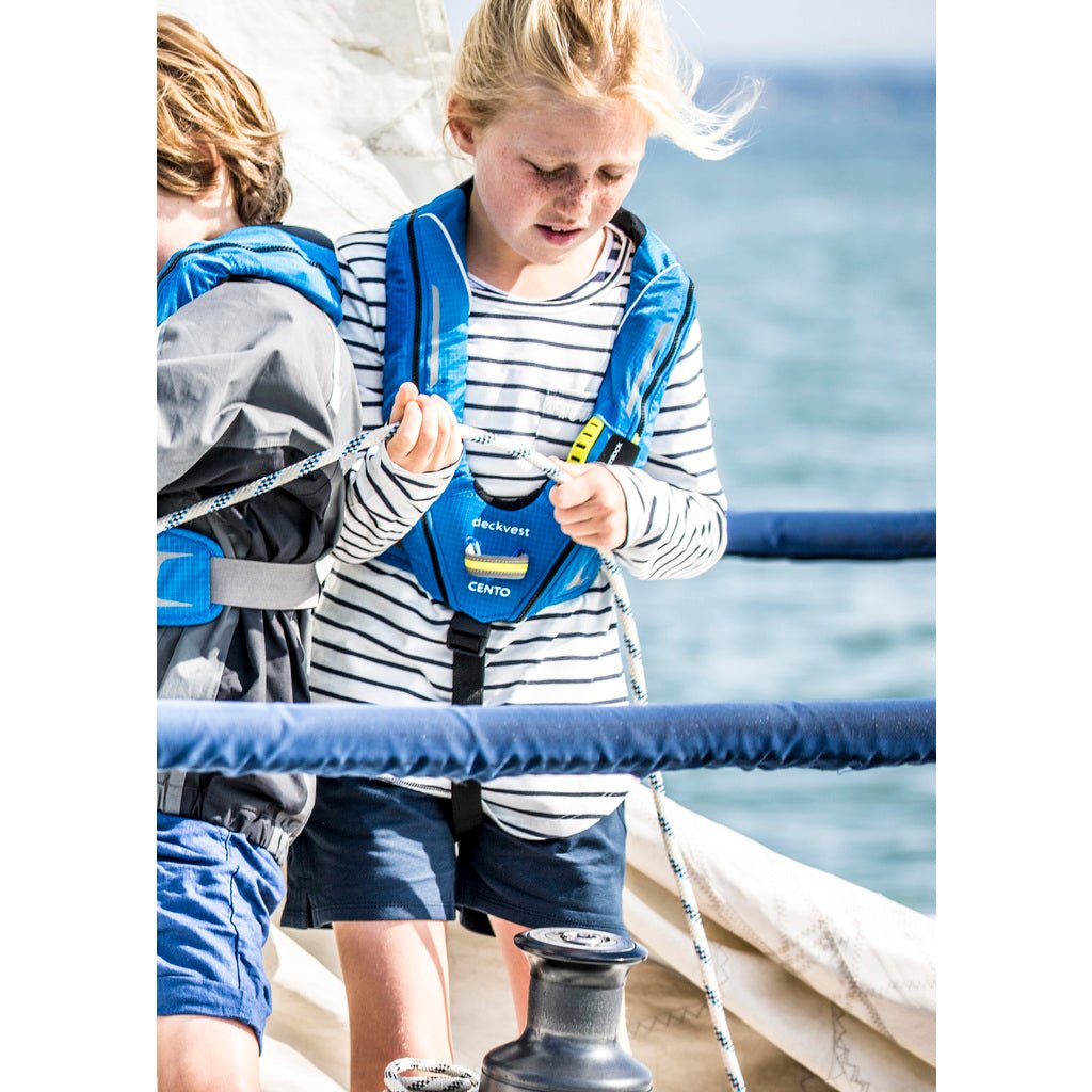 Spinlock Blue Junior Deckvest Cento Inflatable Life Jacket - Pacific Sailboat Supply