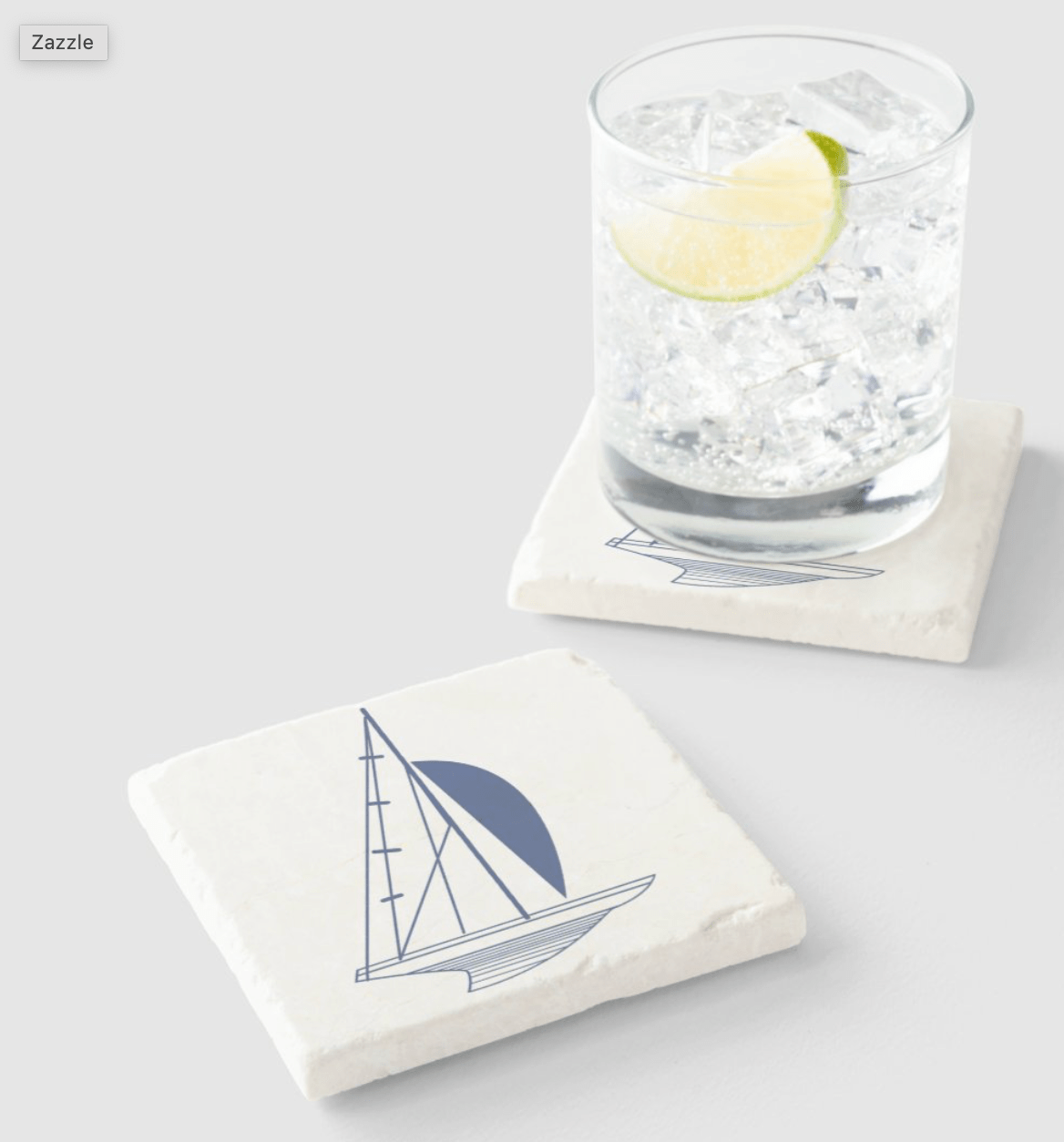 2 Pacific Sailboat Supply Marble Coasters - Pacific Sailboat Supply