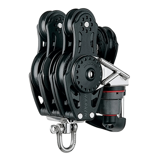 Harken HSB378 57mm Carbo Triple Fiddle Block with Cam Cleat - Pacific Sailboat Supply