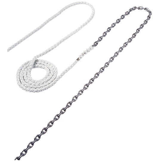 Maxwell Anchor Rode 15' 1/4" Chain With 150' 1/2" Nylon Brait - Pacific Sailboat Supply