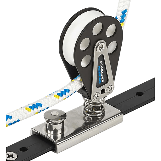 Schaefer 504 - 82 5 Series Aluminum Stand - Up Genoa Lead Block For 1" T - Track - Pacific Sailboat Supply