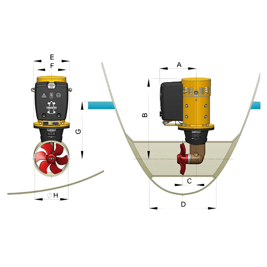 Vetus BOW22024D Bow Thruster 220 kgf 24 V 300 mm Tunnel - Pacific Sailboat Supply