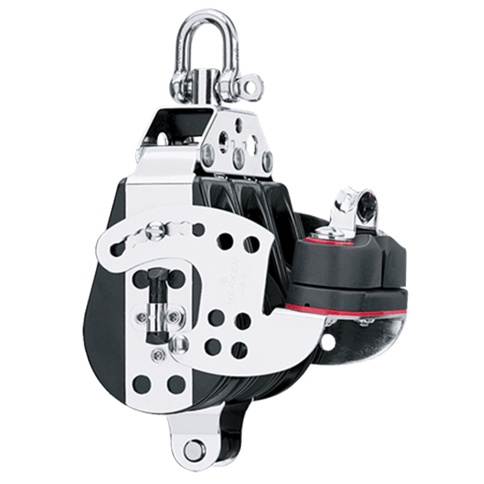 Harken 1556 3" 76mm Midrange Triple Hexaratchet Sailboat Block With Cam Cleat And Becket - Pacific Sailboat Supply