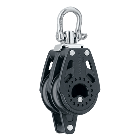 Harken 2639 40mm Double Swivel Sailboat Carbo Airblock With Becket - Pacific Sailboat Supply