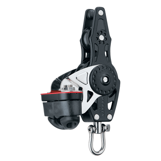 Harken 2693 75mm 3" Carbo Airblock Fiddle Sailboat Block With Cam Cleat And Becket - Pacific Sailboat Supply