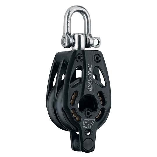 Harken 3218 57mm Double Black Magic High-Load Air Block Swivel Block With Becket - Pacific Sailboat Supply