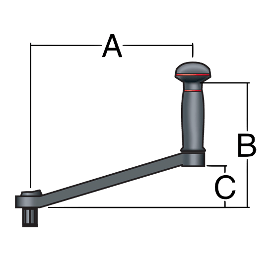 Harken B8AL 8" Single Grip Standard Aluminum Locking Winch Handle - Pacific Sailboat Supply