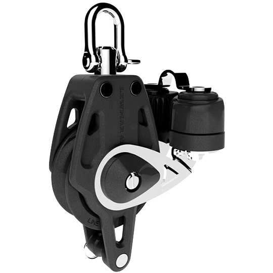 Lewmar 29901428BK 40mm Single Control Block With Cam Cleat And Becket - Pacific Sailboat Supply